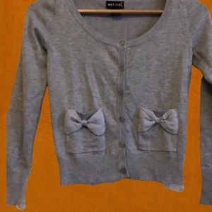Bow pocket cardigan